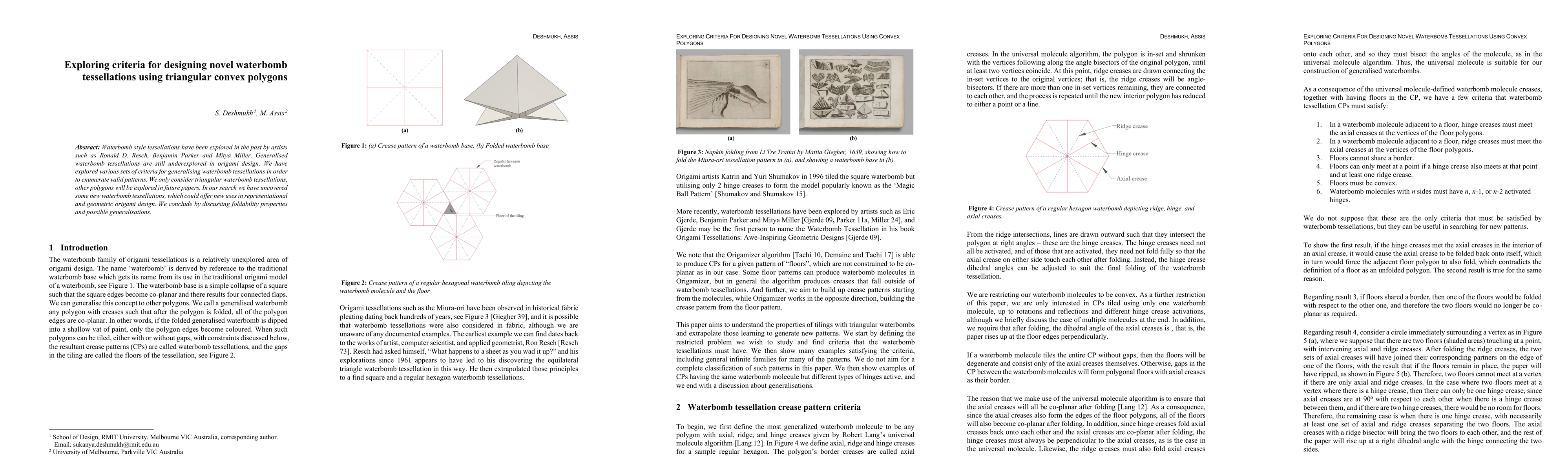 Thumbnail for Exploring criteria for designing novel waterbomb tessellations using
  triangular convex polygons