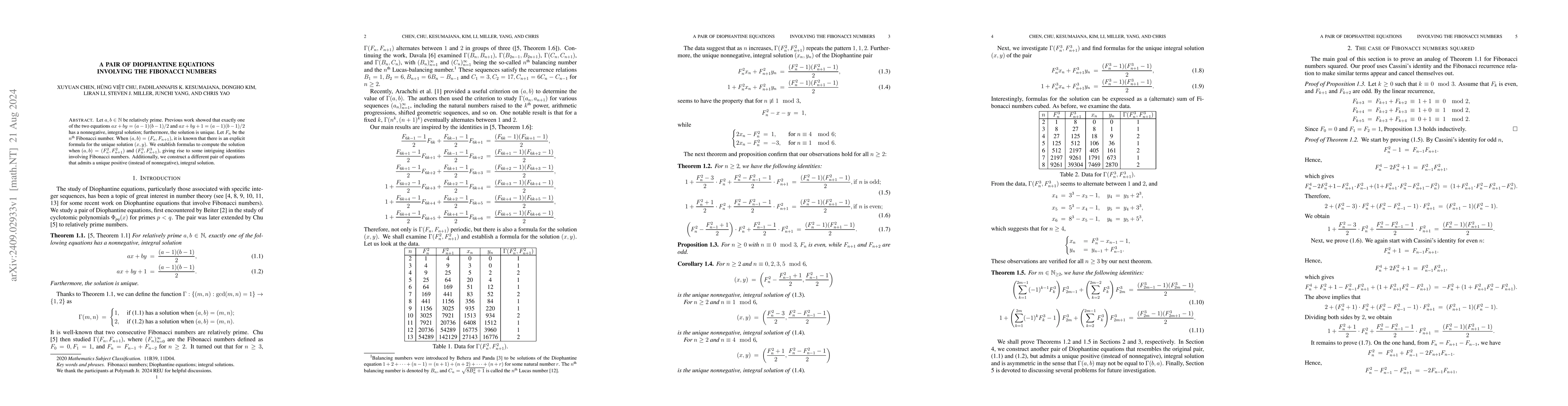 Thumbnail for A Pair of Diophantine Equations Involving the Fibonacci Numbers
