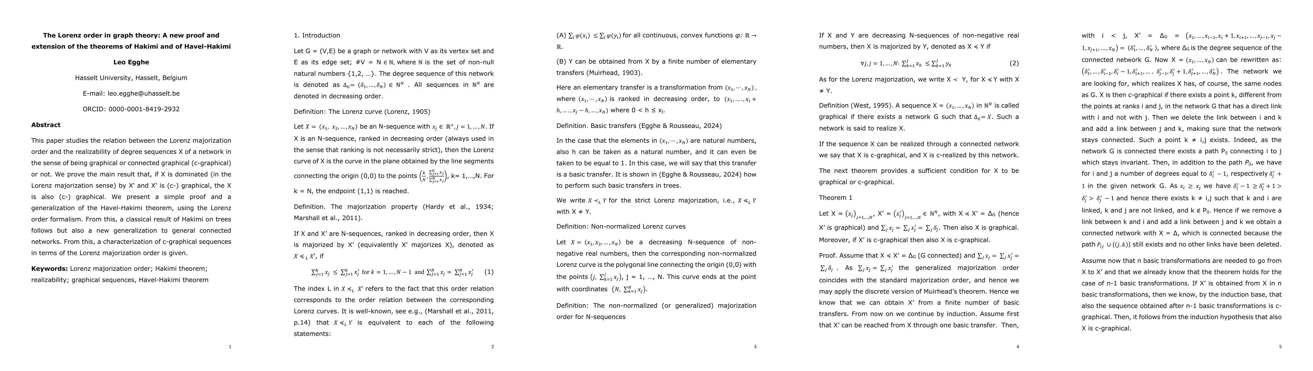 Thumbnail for Graphical sequences are determined by the majorization order