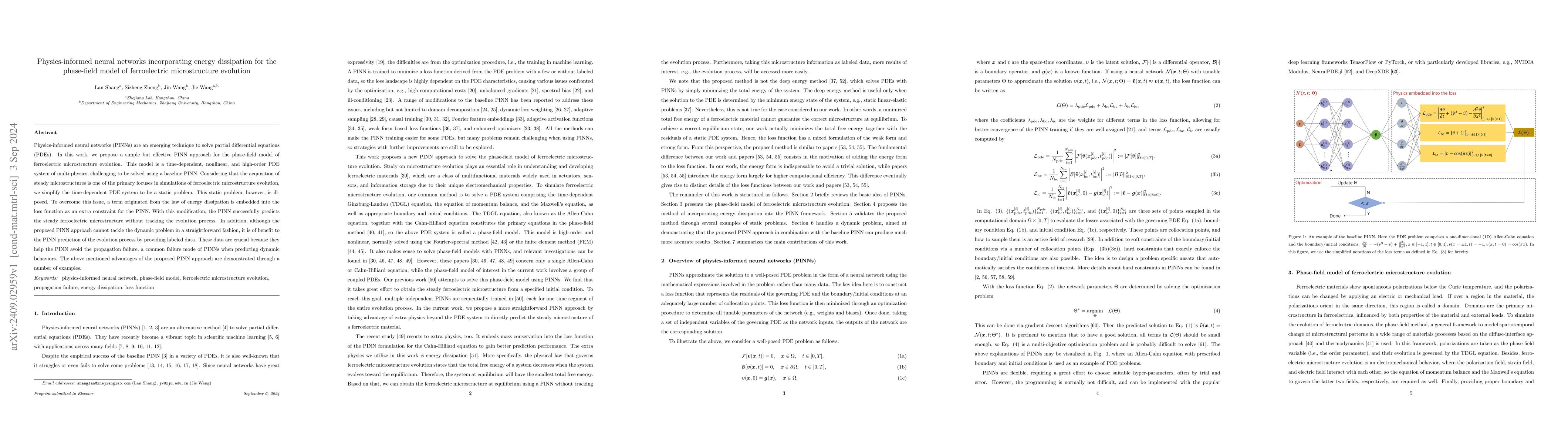Thumbnail for Physics-informed neural networks incorporating energy dissipation for
  the phase-field model of ferroelectric microstructure evolution