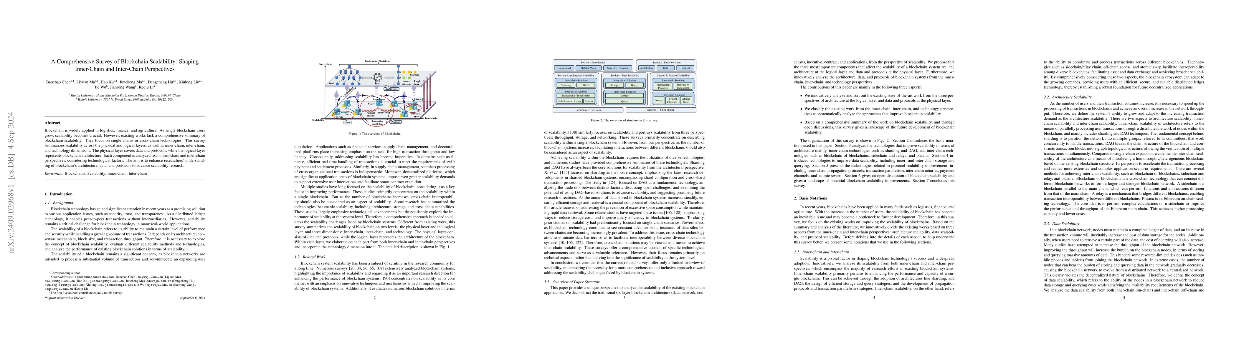Thumbnail for A Comprehensive Survey of Blockchain Scalability: Shaping Inner-Chain
  and Inter-Chain Perspectives