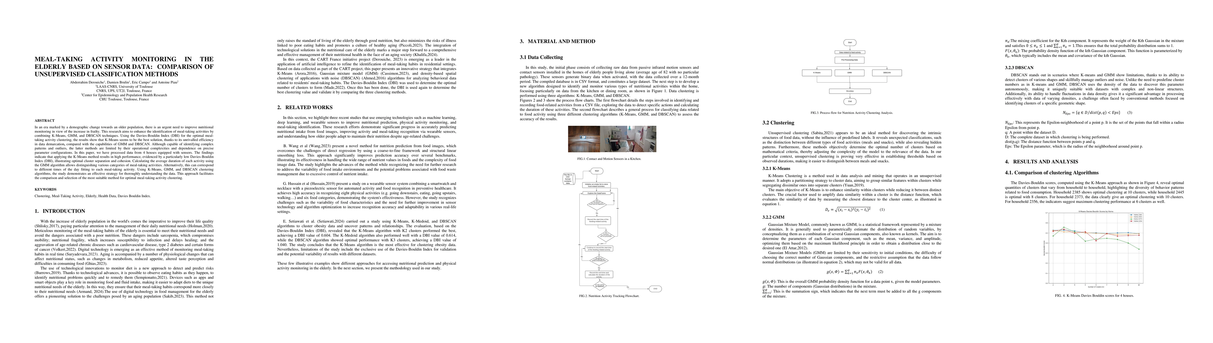 Thumbnail for Meal-taking activity monitoring in the elderly based on sensor data:
  Comparison of unsupervised classification methods