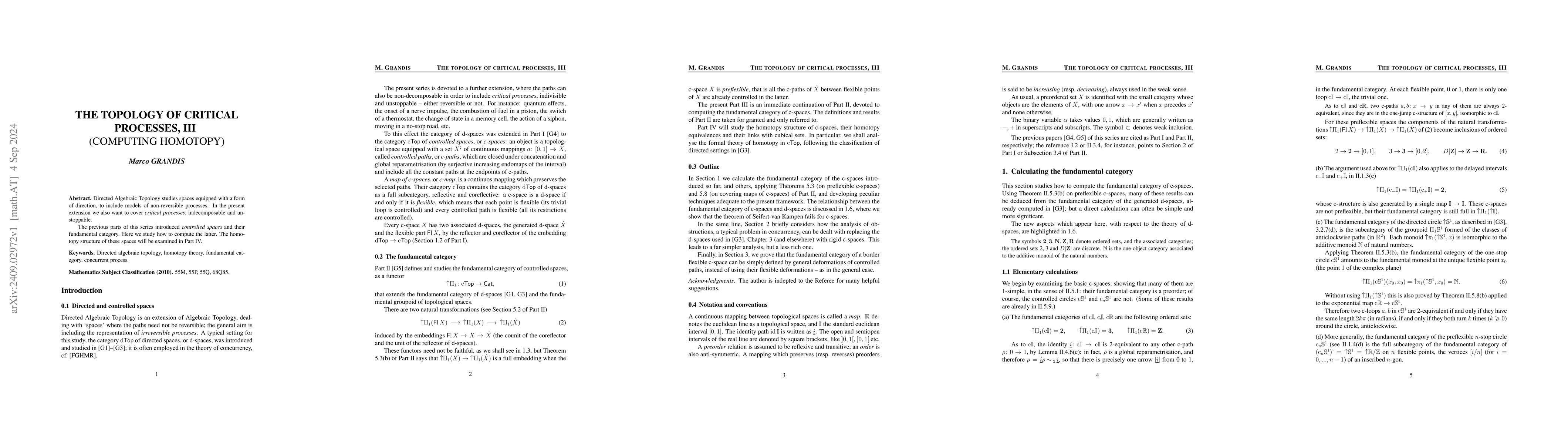 Thumbnail for The topology of critical processes, III (Computing homotopy)