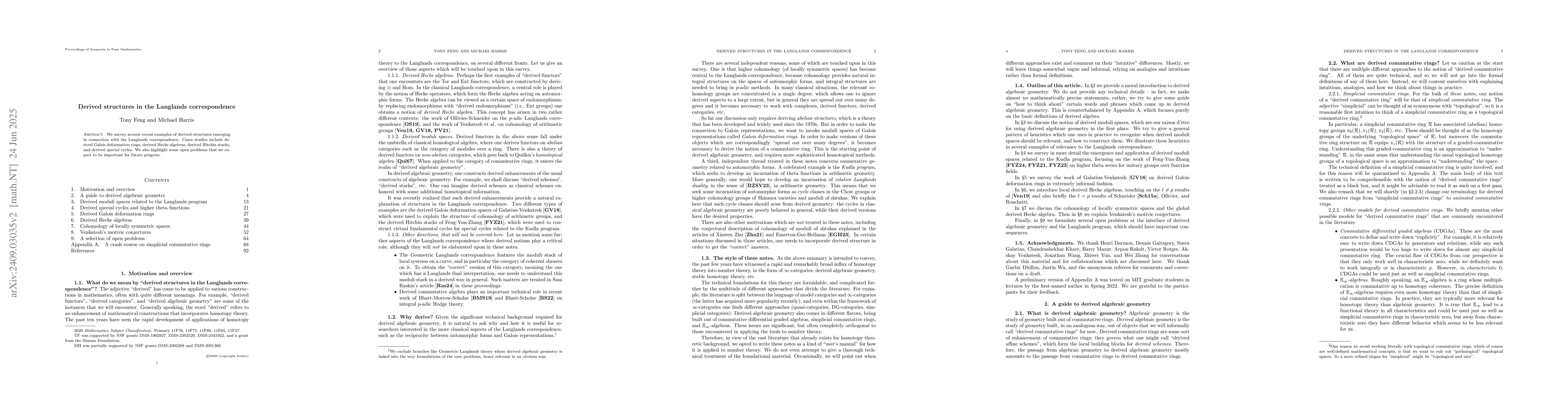Thumbnail for Derived structures in the Langlands Correspondence