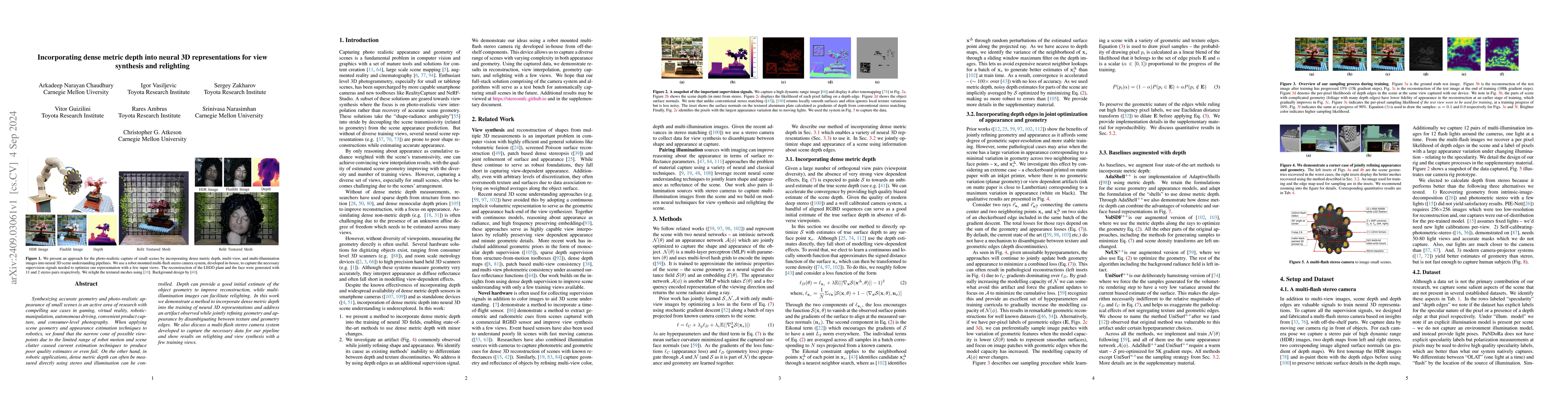 Thumbnail for Incorporating dense metric depth into neural 3D representations for view
  synthesis and relighting