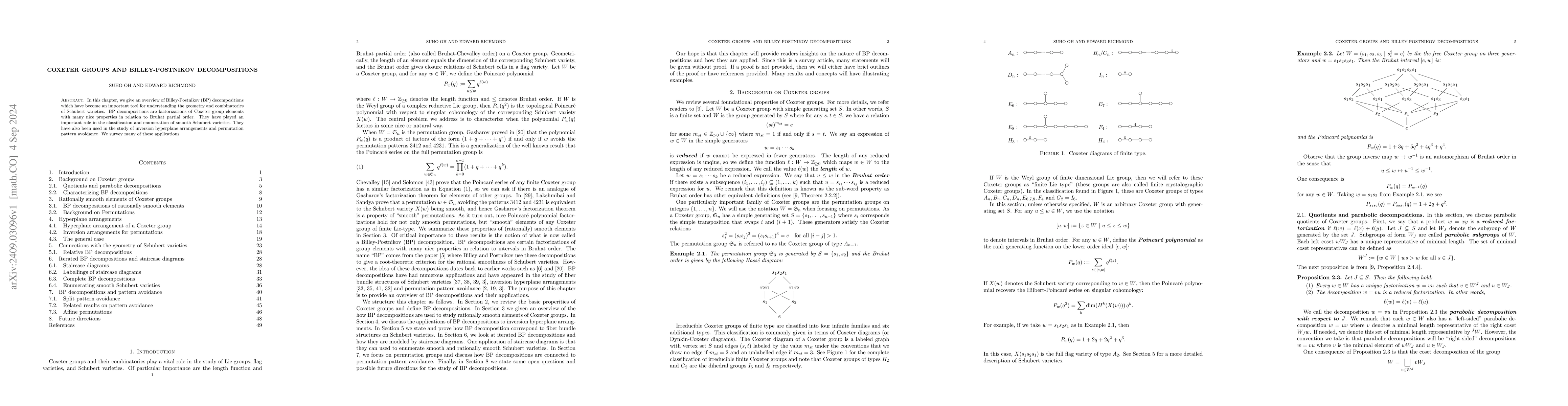 Thumbnail for Coxeter groups and Billey-Postnikov decompositions