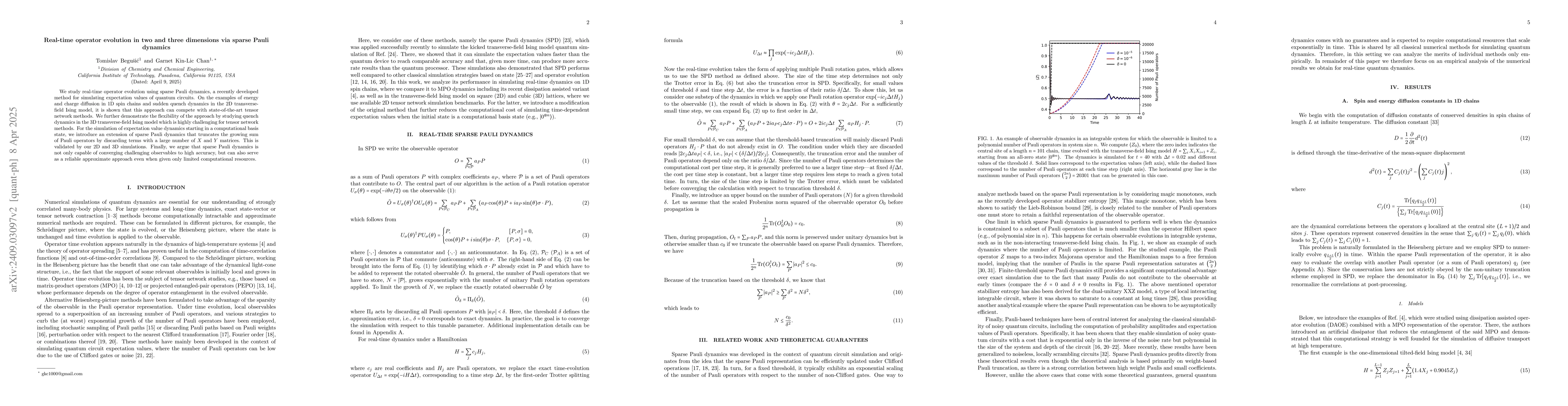 Thumbnail for Real-time operator evolution in two and three dimensions via sparse
  Pauli dynamics