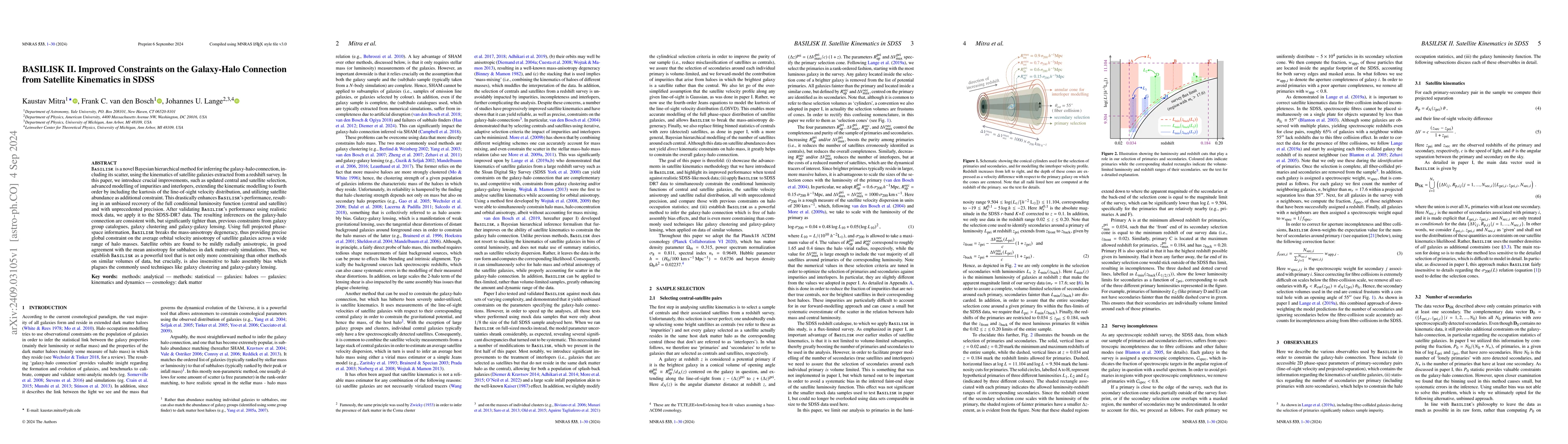 Thumbnail for BASILISK II. Improved Constraints on the Galaxy-Halo Connection from
  Satellite Kinematics in SDSS