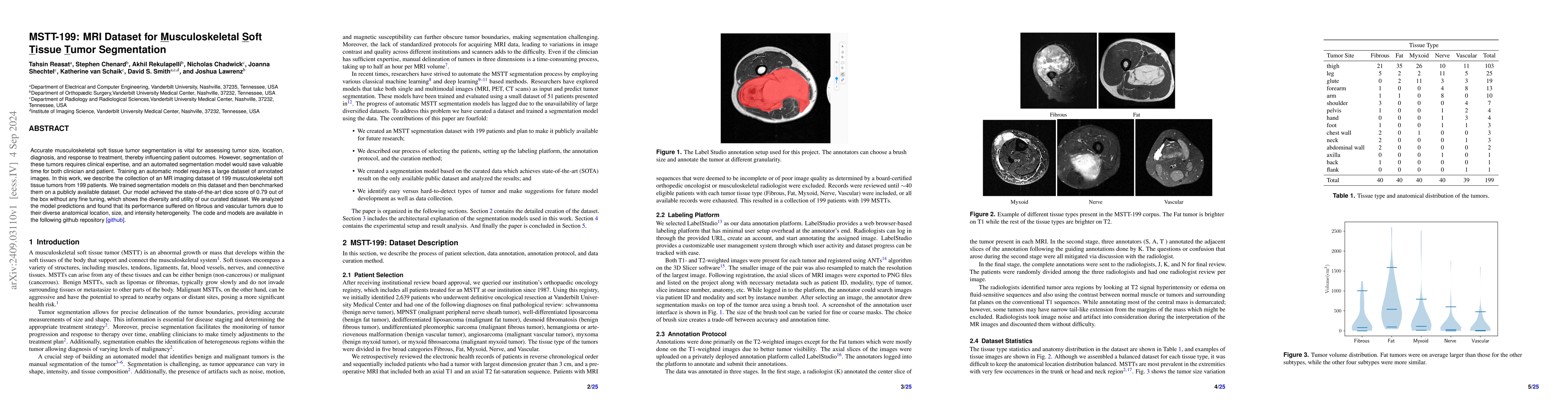 Thumbnail for MSTT-199: MRI Dataset for Musculoskeletal Soft Tissue Tumor Segmentation