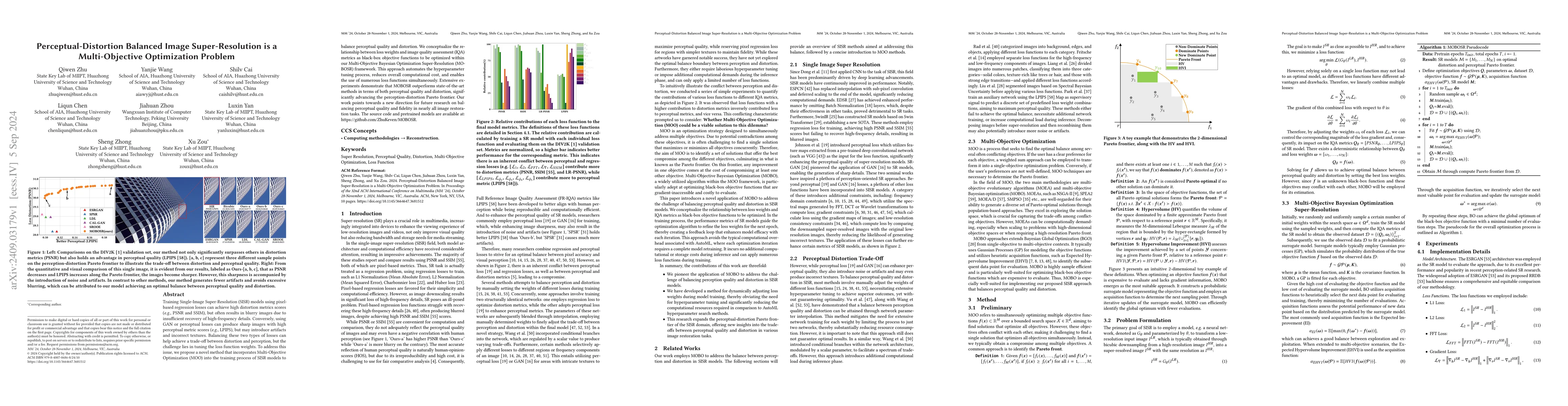 Thumbnail for Perceptual-Distortion Balanced Image Super-Resolution is a
  Multi-Objective Optimization Problem