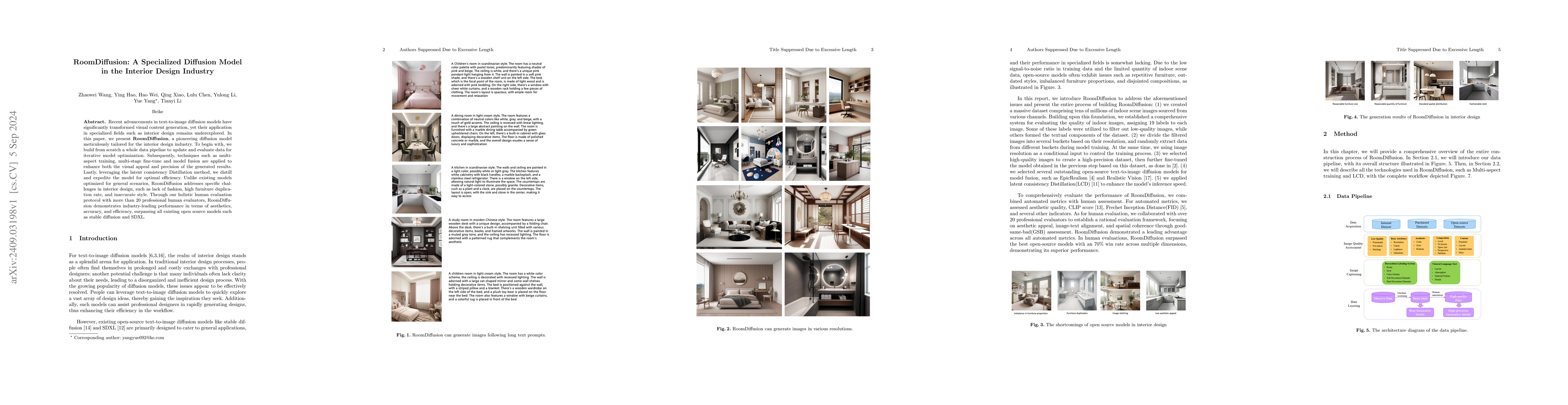 Thumbnail for RoomDiffusion: A Specialized Diffusion Model in the Interior Design
  Industry