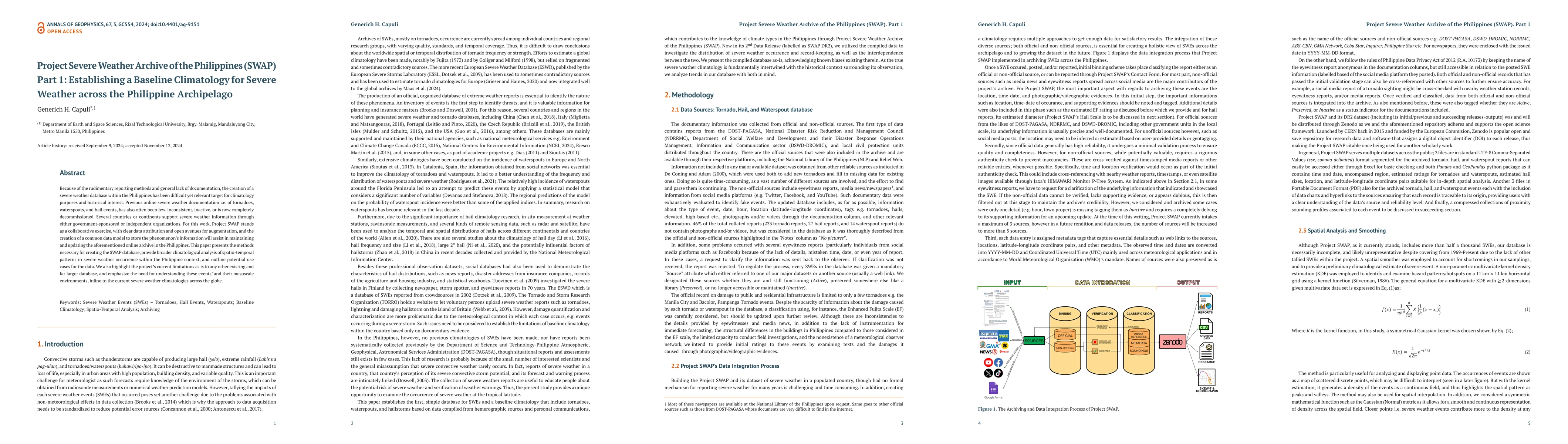 Thumbnail for Project Severe Weather Archive of the Philippines (SWAP). Part 1:
  Establishing a Baseline Climatology for Severe Weather across the Philippine
  Archipelago