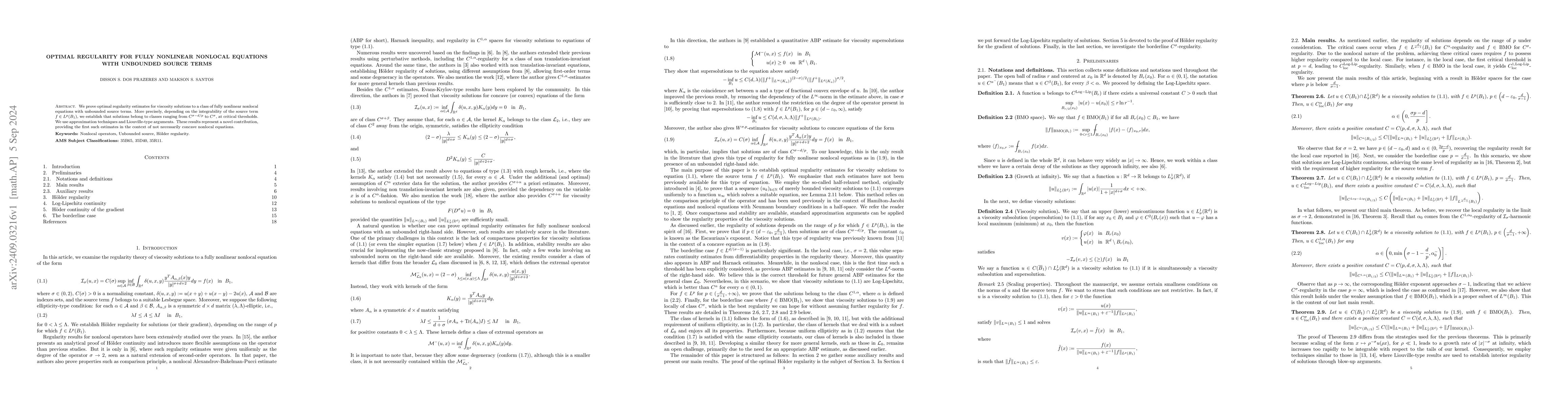 Thumbnail for Optimal Regularity for Fully Nonlinear Nonlocal Equations with Unbounded
  Source Terms