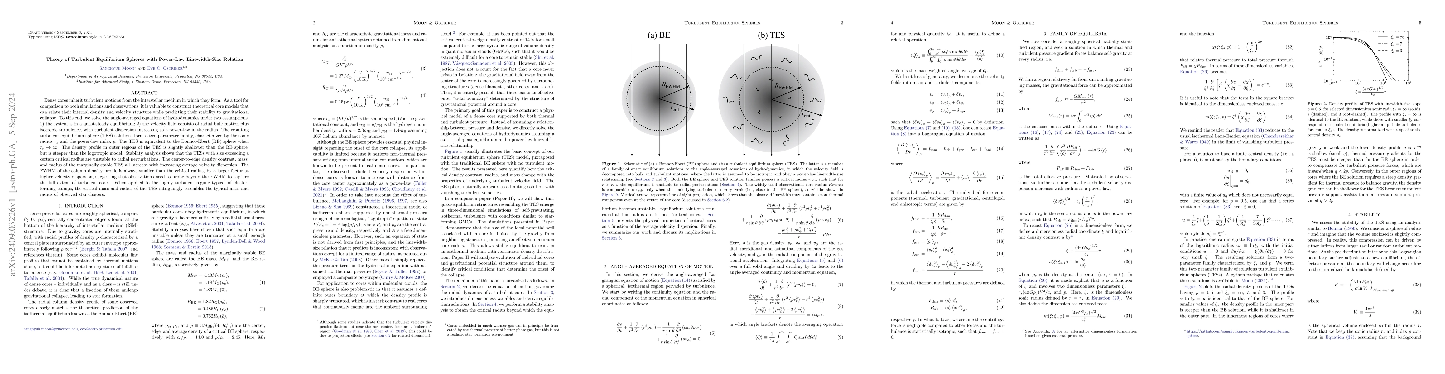 Thumbnail for Theory of Turbulent Equilibrium Spheres with Power-Law Linewidth-Size
  Relation