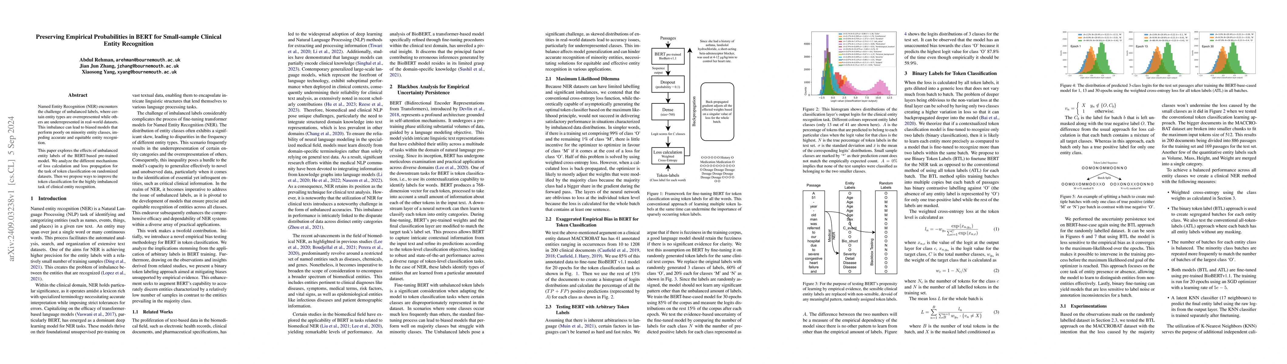 Thumbnail for Preserving Empirical Probabilities in BERT for Small-sample Clinical
  Entity Recognition