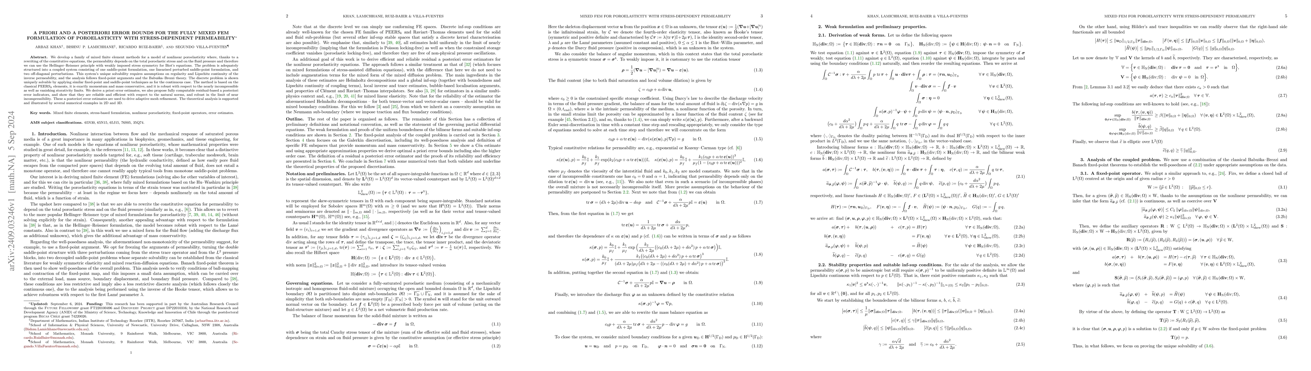 Thumbnail for A priori and a posteriori error bounds for the fully mixed FEM
  formulation of poroelasticity with stress-dependent permeability