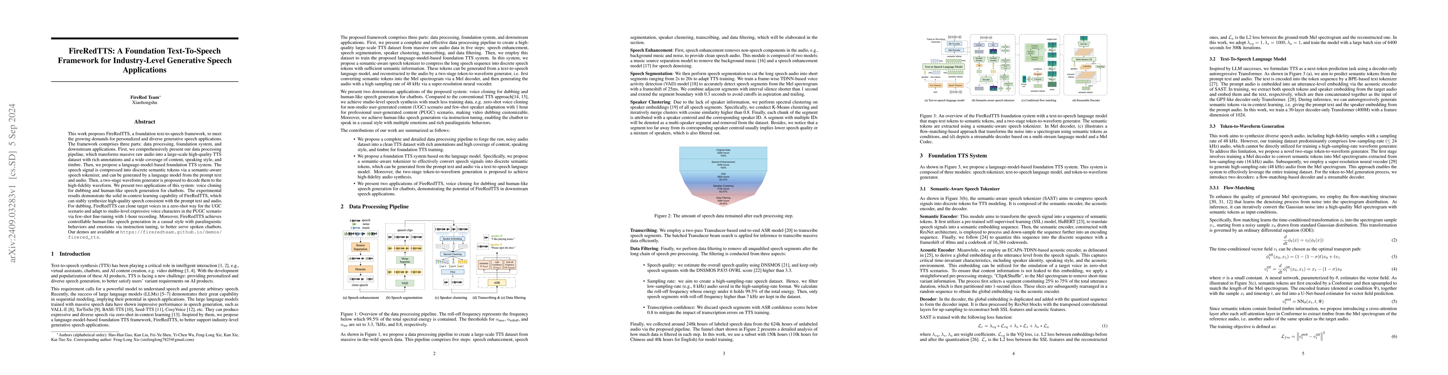 Thumbnail for FireRedTTS: A Foundation Text-To-Speech Framework for Industry-Level
  Generative Speech Applications