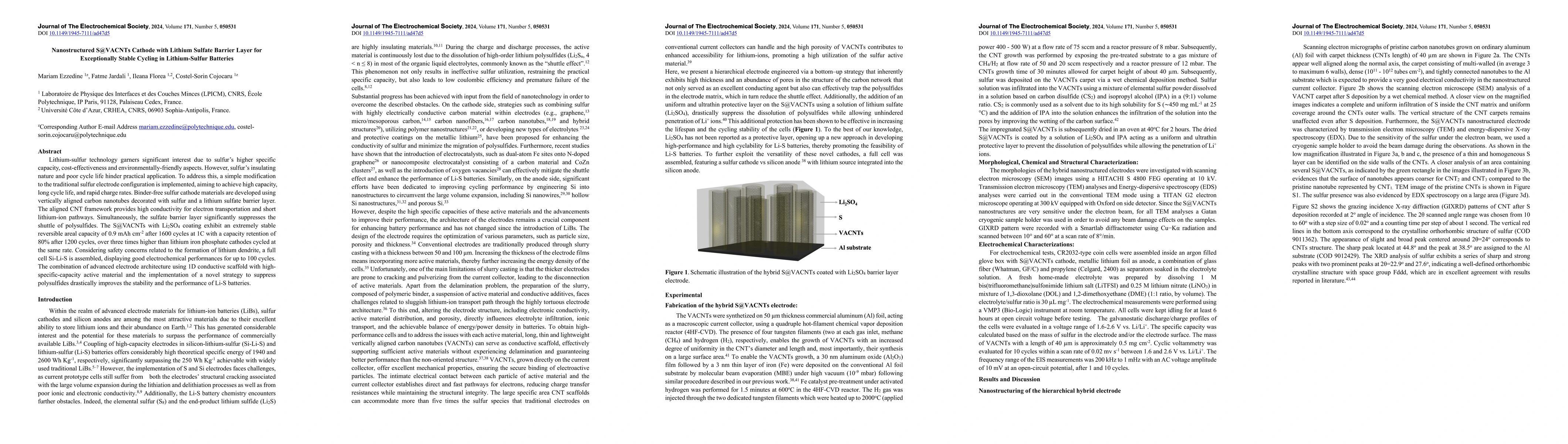 Thumbnail for Nanostructured S@VACNTs Cathode with Lithium Sulfate Barrier Layer for
  Exceptionally Stable Cycling in Lithium-Sulfur Batteries