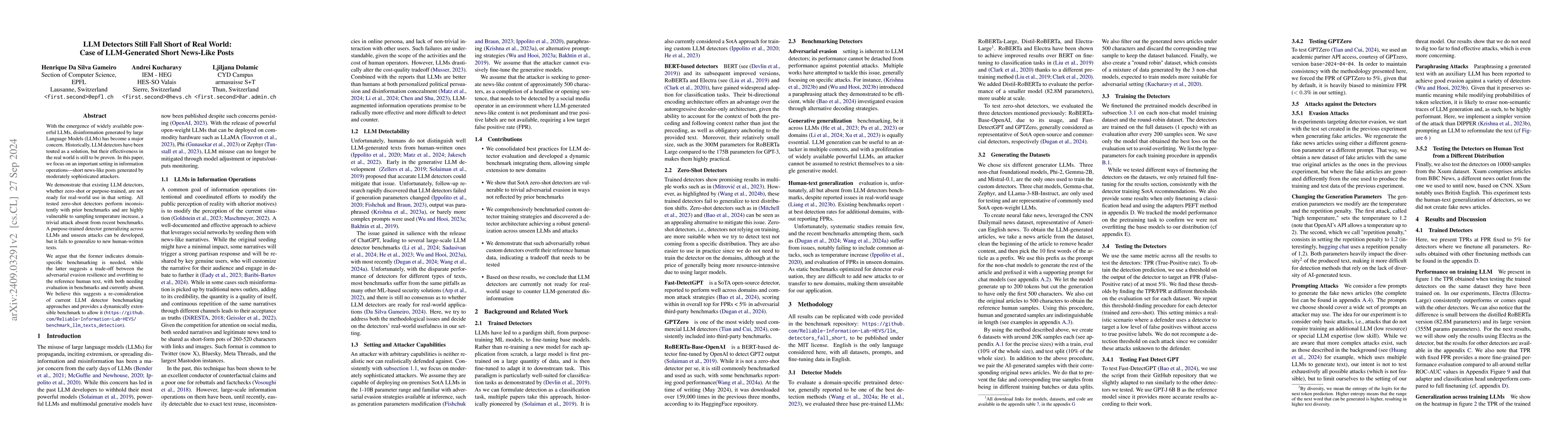 Thumbnail for LLM Detectors Still Fall Short of Real World: Case of LLM-Generated
  Short News-Like Posts