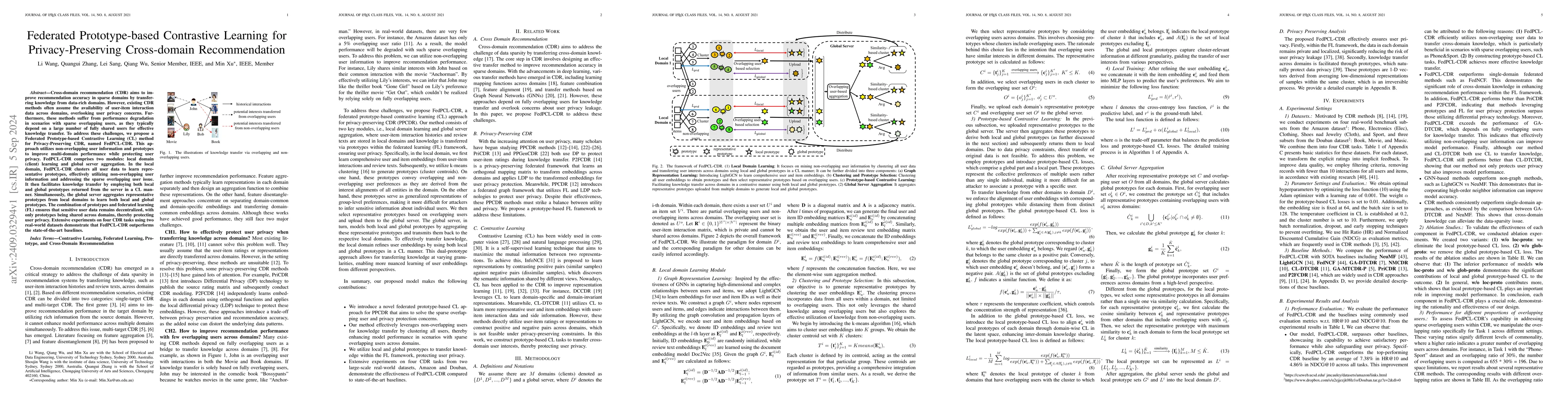 Thumbnail for Federated Prototype-based Contrastive Learning for Privacy-Preserving
  Cross-domain Recommendation