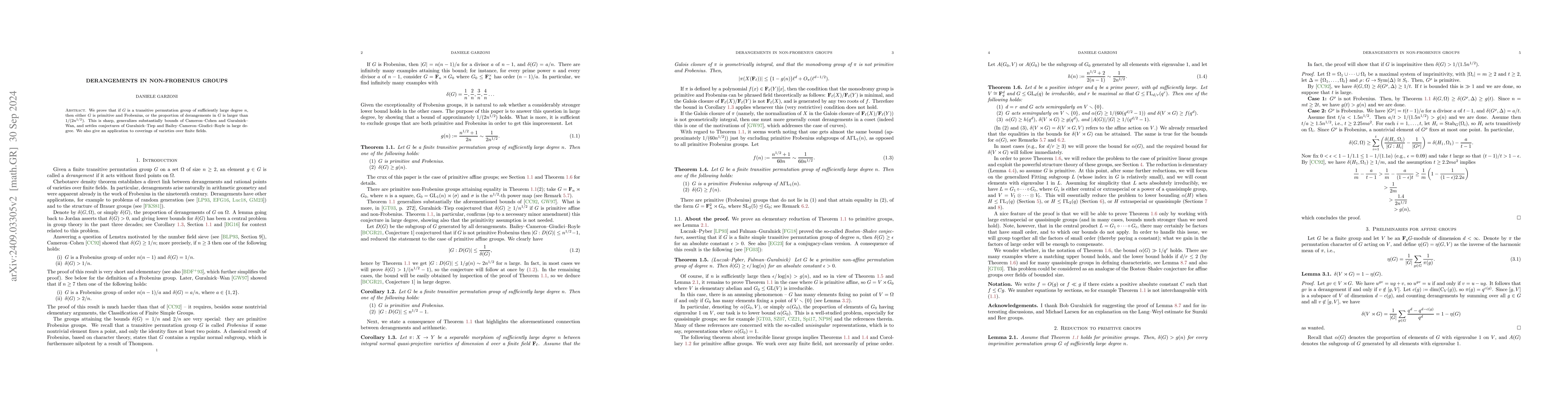 Thumbnail for Derangements in non-Frobenius groups