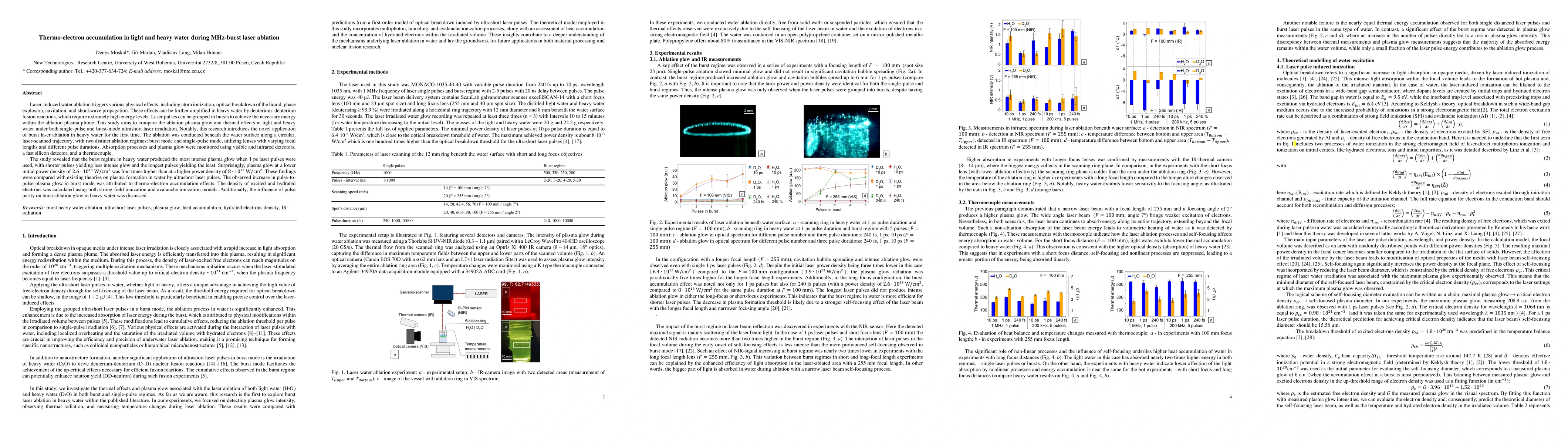 Thumbnail for Thermo-electron accumulation in light and heavy water during MHz-burst
  laser ablation