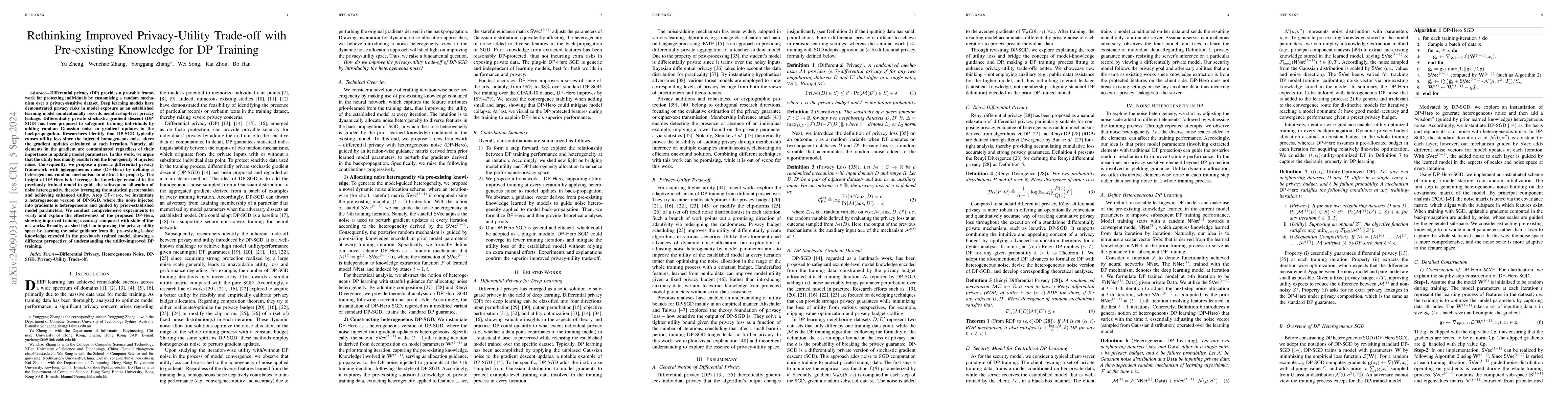Thumbnail for Rethinking Improved Privacy-Utility Trade-off with Pre-existing
  Knowledge for DP Training