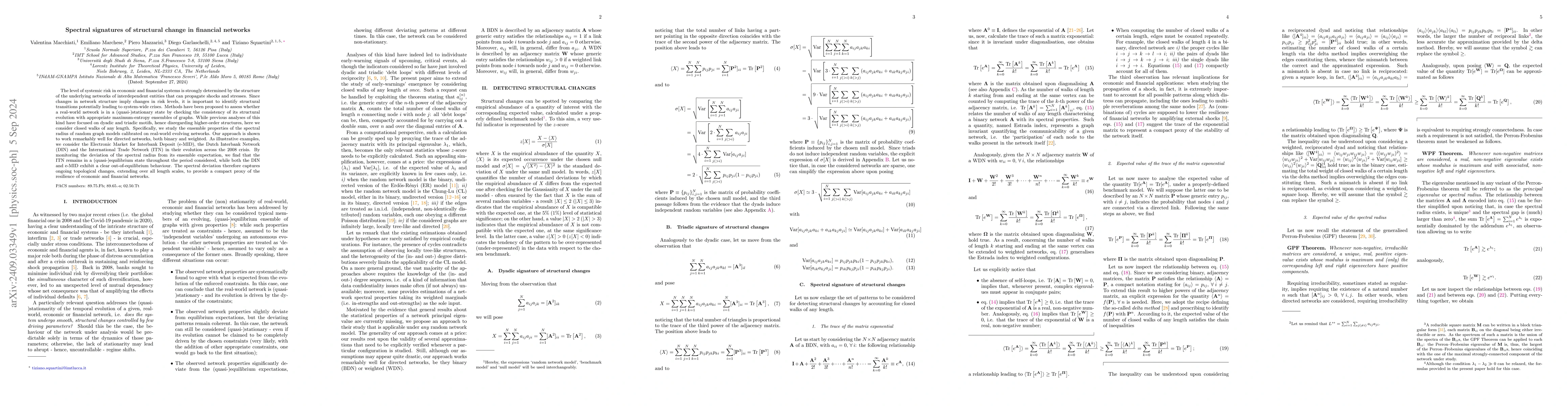 Thumbnail for Spectral signatures of structural change in financial networks