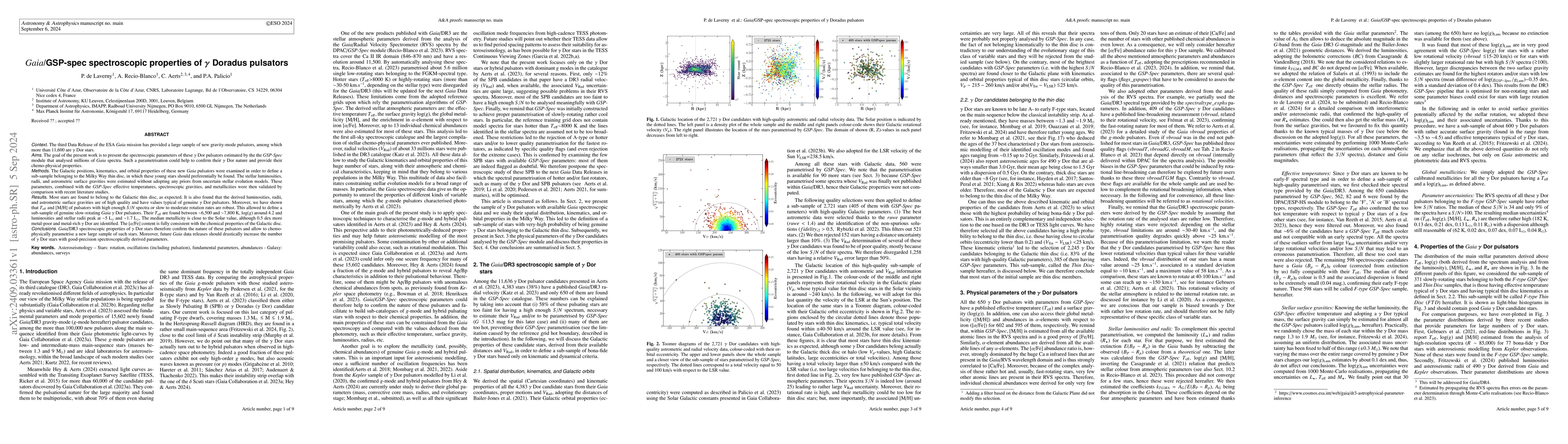Thumbnail for Gaia/GSP-spec spectroscopic properties of gamma Doradus pulsators