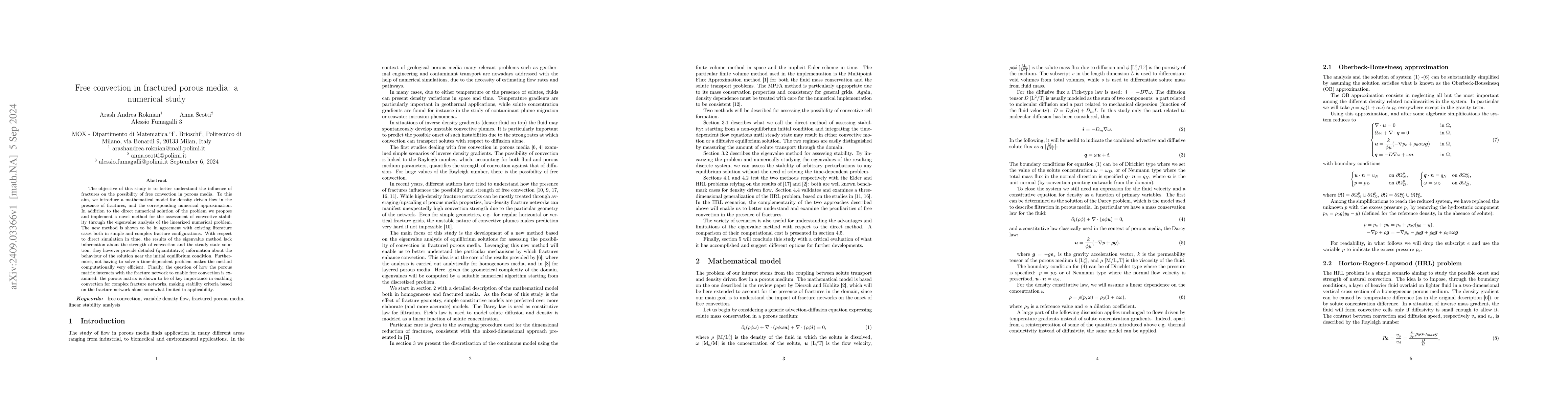 Thumbnail for Free convection in fractured porous media: a numerical study