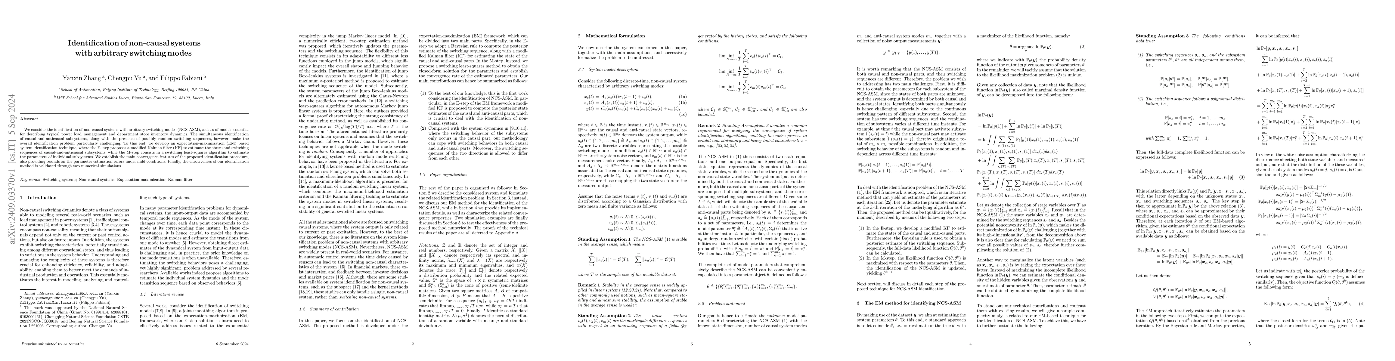 Thumbnail for Identification of non-causal systems with arbitrary switching modes