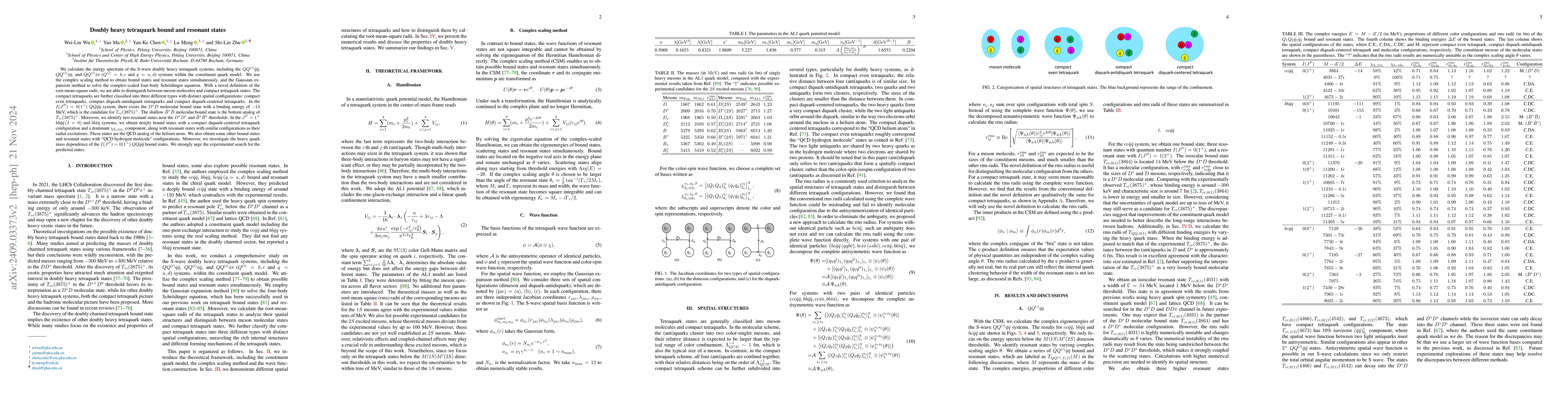 Thumbnail for Doubly heavy tetraquark bound and resonant states