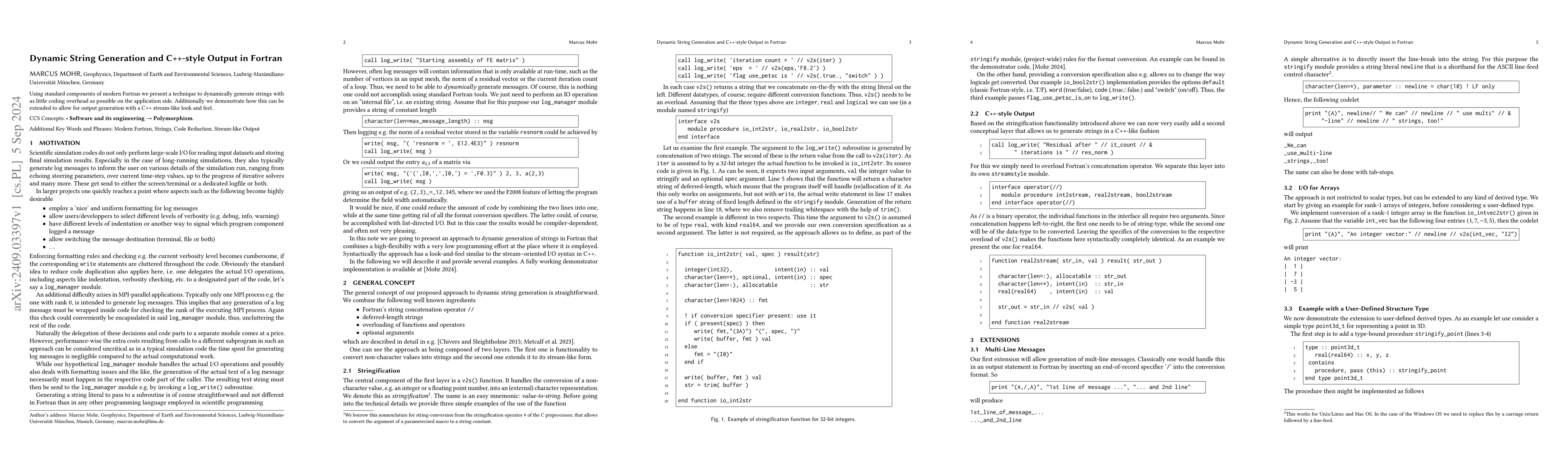 Thumbnail for Dynamic String Generation and C++-style Output in Fortran