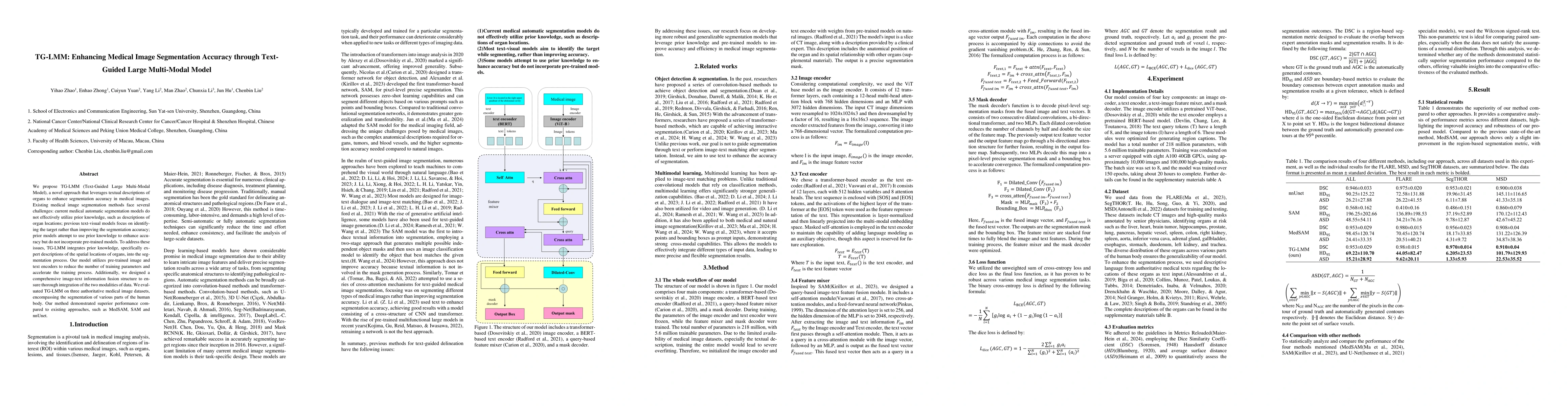 Thumbnail for TG-LMM: Enhancing Medical Image Segmentation Accuracy through
  Text-Guided Large Multi-Modal Model