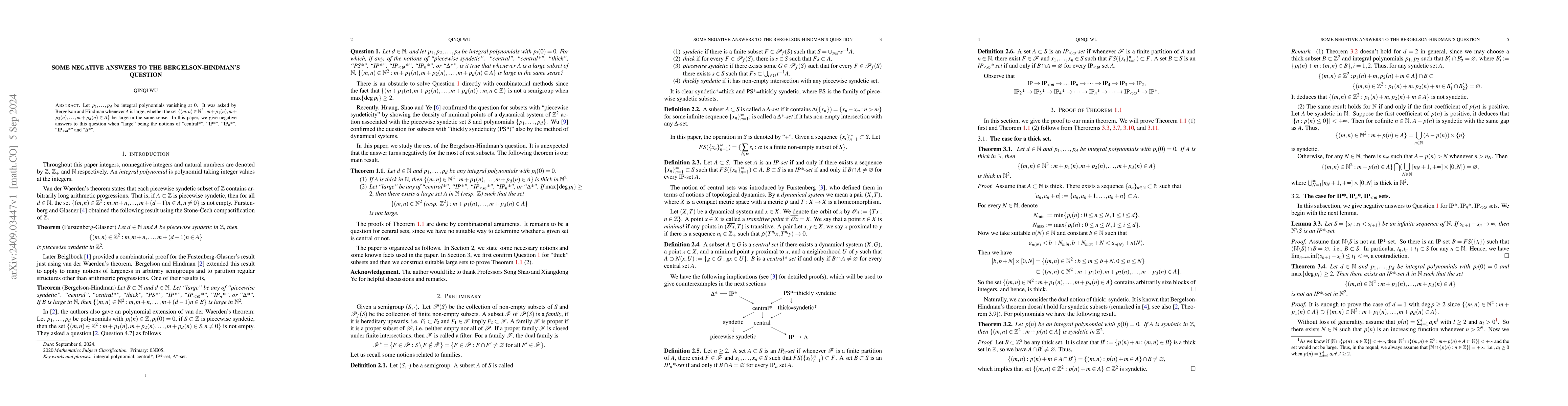 Thumbnail for Some negative answers to the Bergelson-Hindman's question