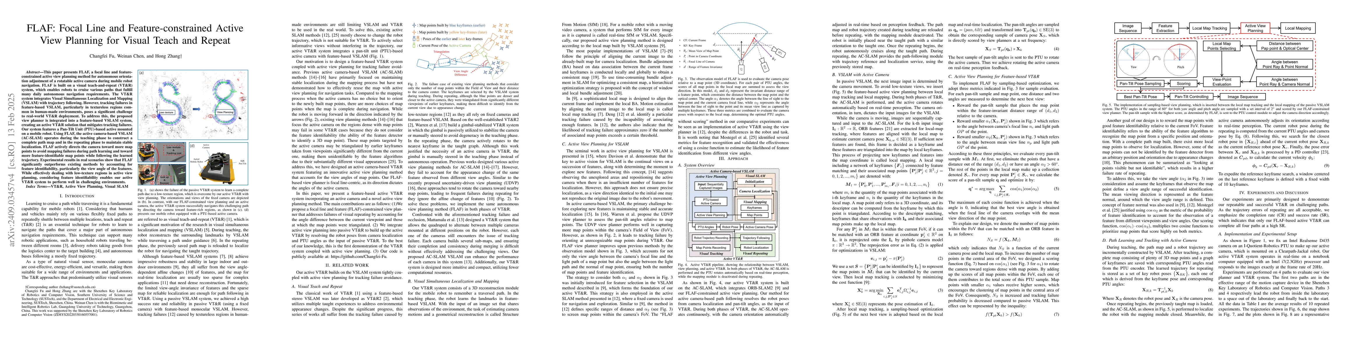 Thumbnail for FLAF: Focal Line and Feature-constrained Active View Planning for Visual
  Teach and Repeat