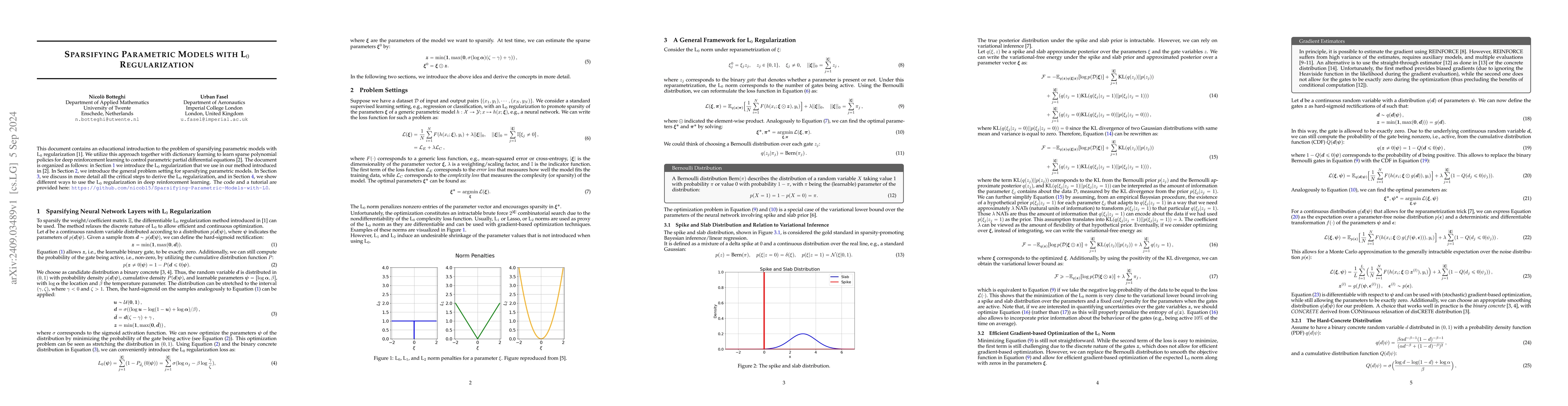 Thumbnail for Sparsifying Parametric Models with L0 Regularization