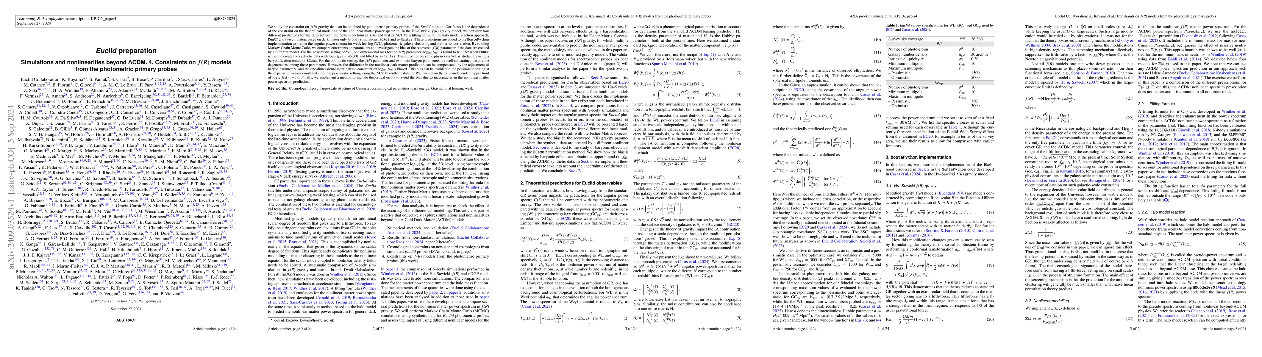 Thumbnail for Euclid preparation. Simulations and nonlinearities beyond $Λ$CDM.
  4. Constraints on $f(R)$ models from the photometric primary probes