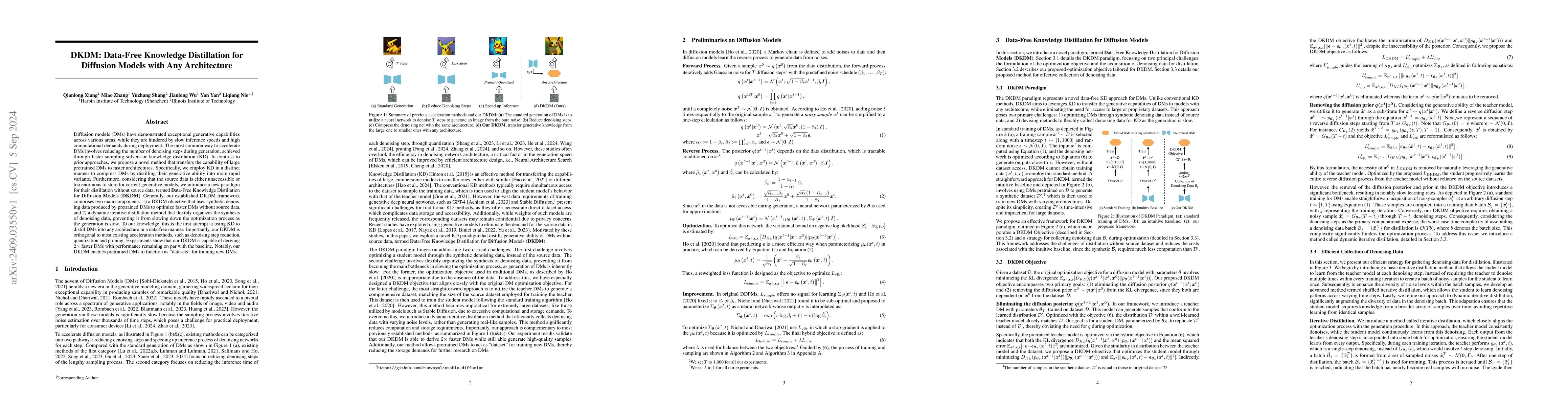 Thumbnail for DKDM: Data-Free Knowledge Distillation for Diffusion Models with Any
  Architecture