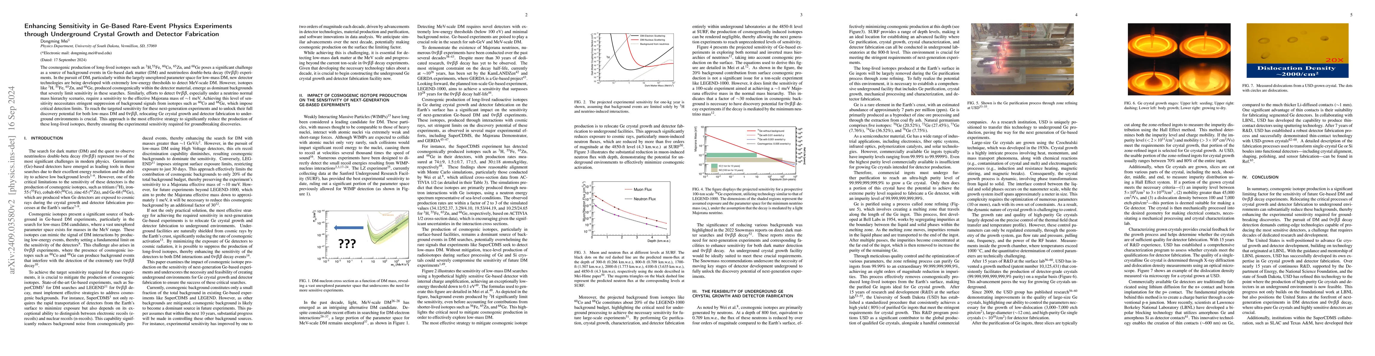 Thumbnail for Enhancing Sensitivity in Ge-Based Rare-Event Physics Experiments through
  Underground Crystal Growth and Detector Fabrication