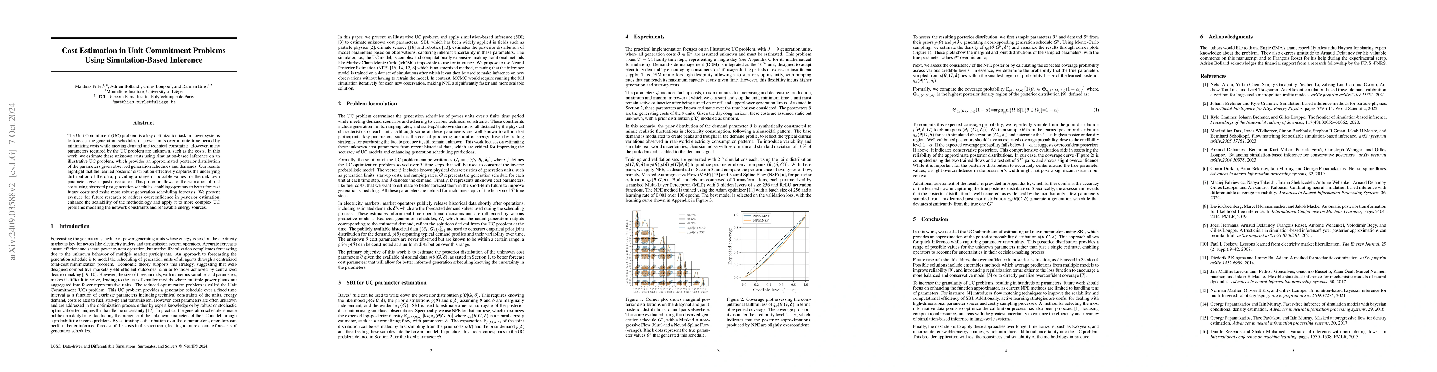 Thumbnail for Costs Estimation in Unit Commitment Problems using Simulation-Based
  Inference