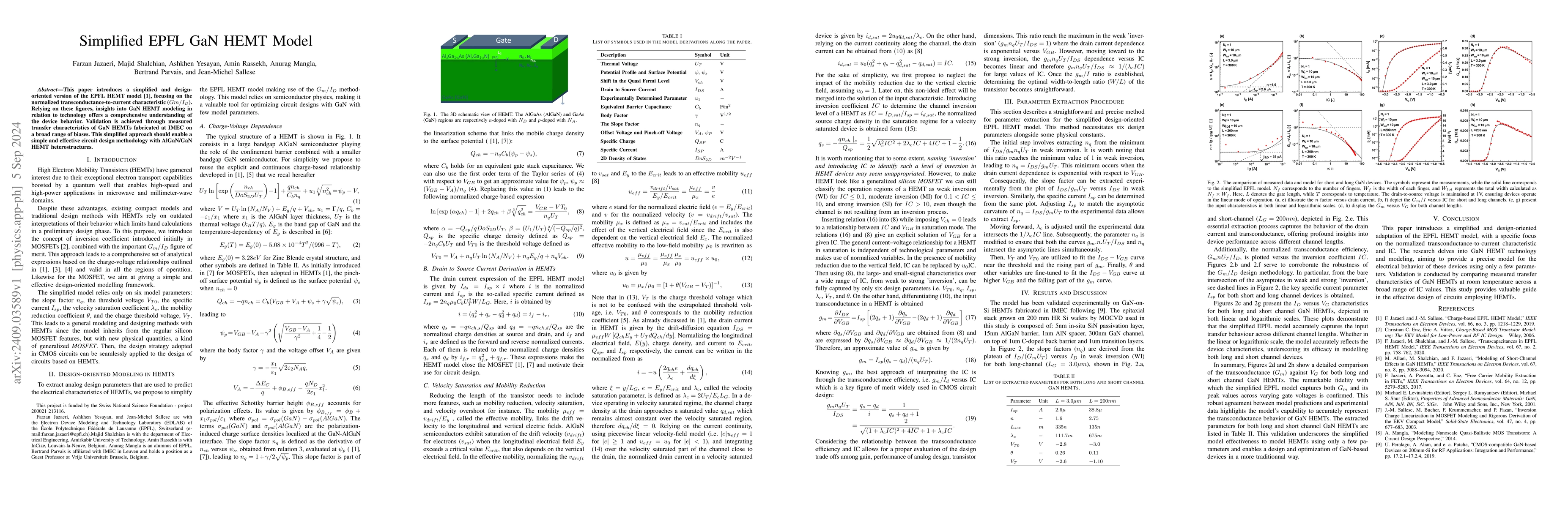 Thumbnail for Simplified EPFL GaN HEMT Model