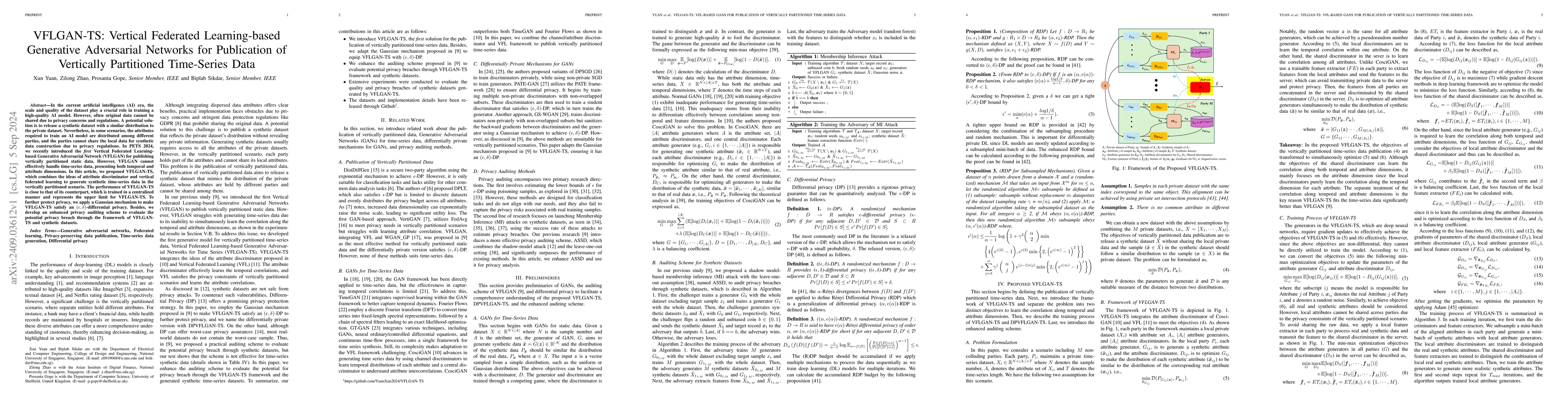Thumbnail for VFLGAN-TS: Vertical Federated Learning-based Generative Adversarial
  Networks for Publication of Vertically Partitioned Time-Series Data