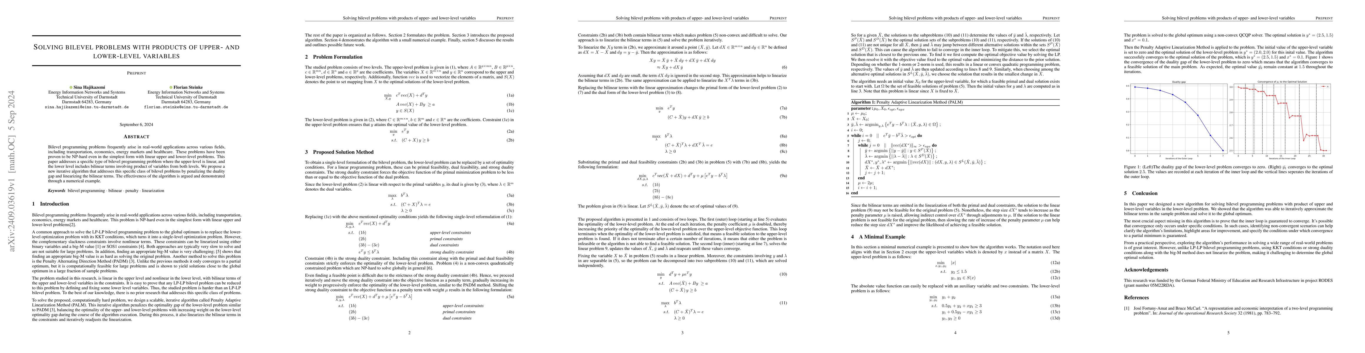 Thumbnail for Solving bilevel problems with products of upper- and lower-level
  variables