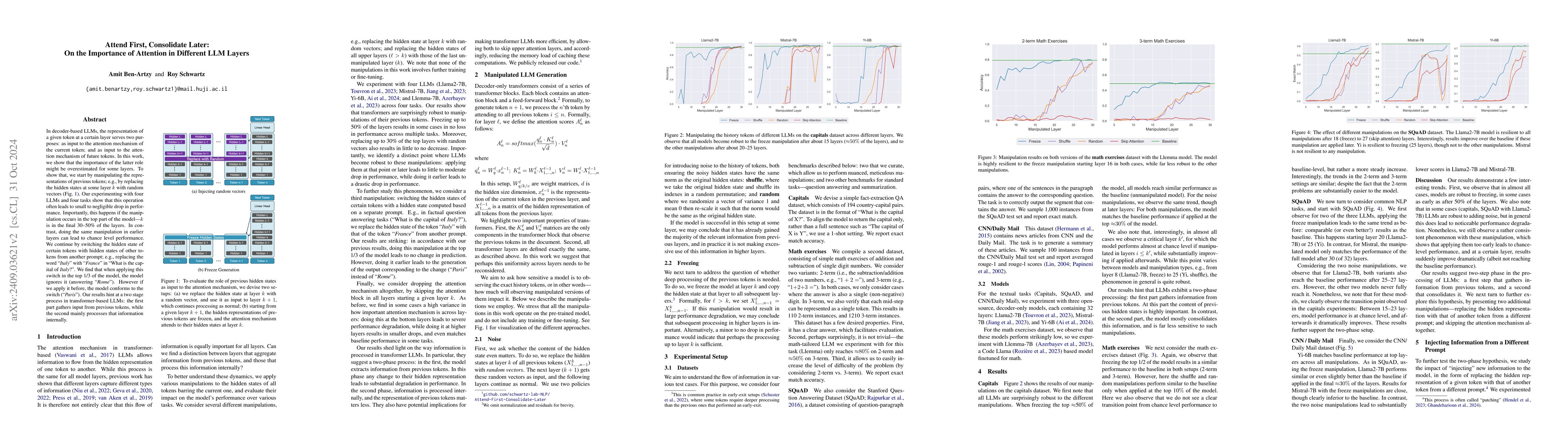 Thumbnail for Attend First, Consolidate Later: On the Importance of Attention in
  Different LLM Layers