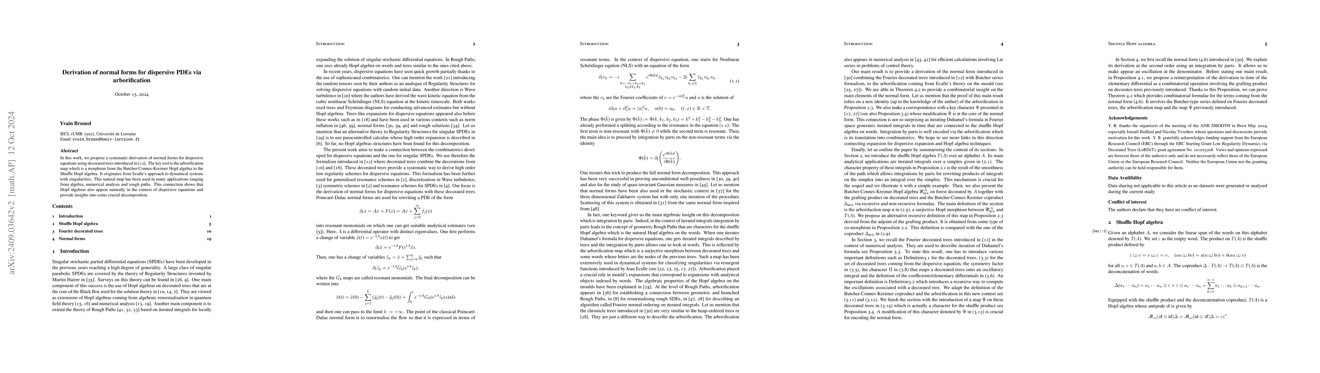 Thumbnail for Derivation of normal forms for dispersive PDEs via arborification