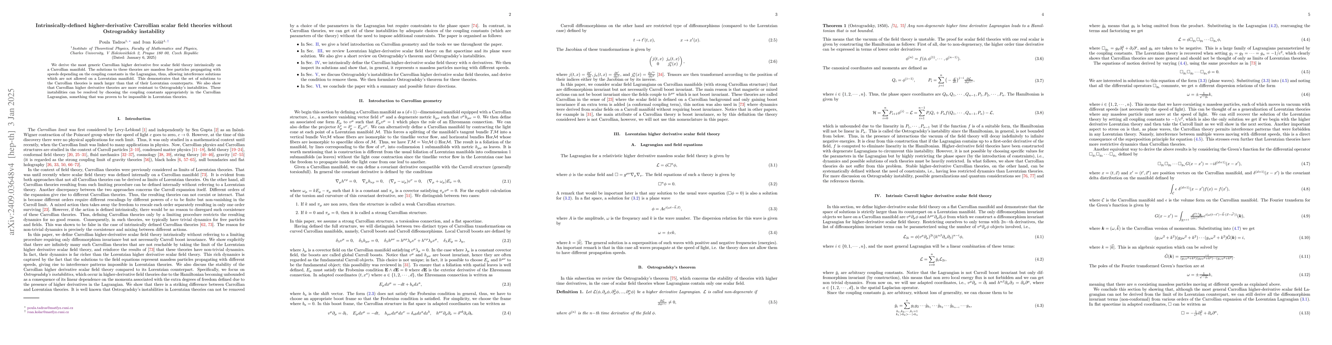 Thumbnail for Intrinsically-defined higher-derivative Carrollian scalar field theories
  without Ostrogradsky instability