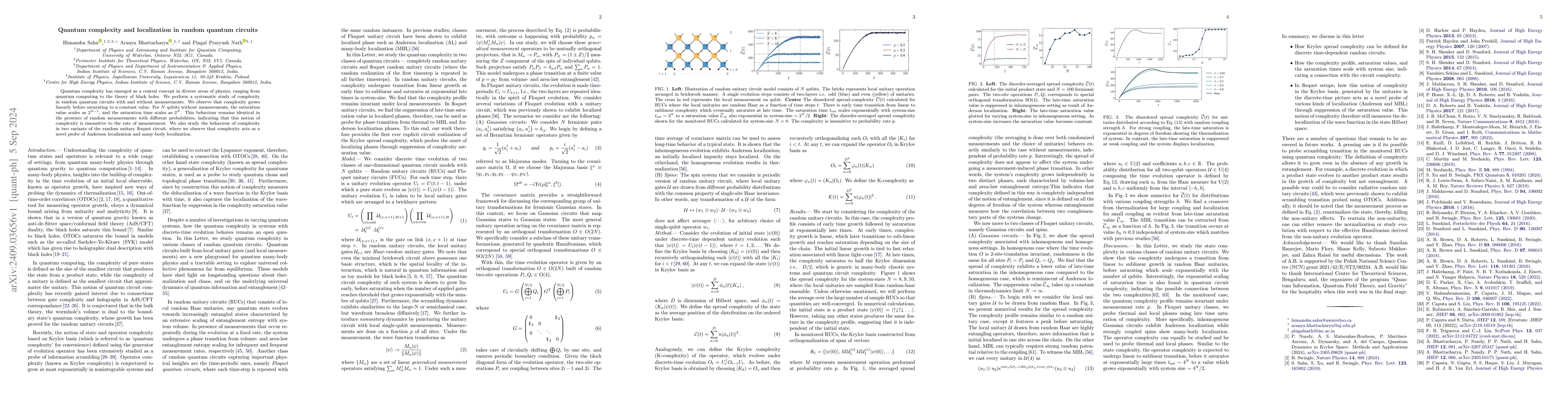 Thumbnail for Quantum complexity and localization in random quantum circuits
