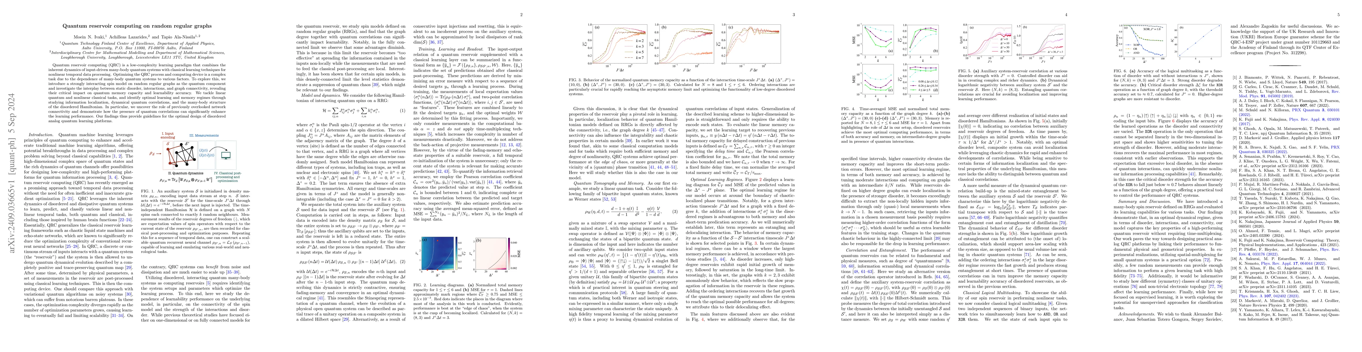 Thumbnail for Quantum reservoir computing on random regular graphs