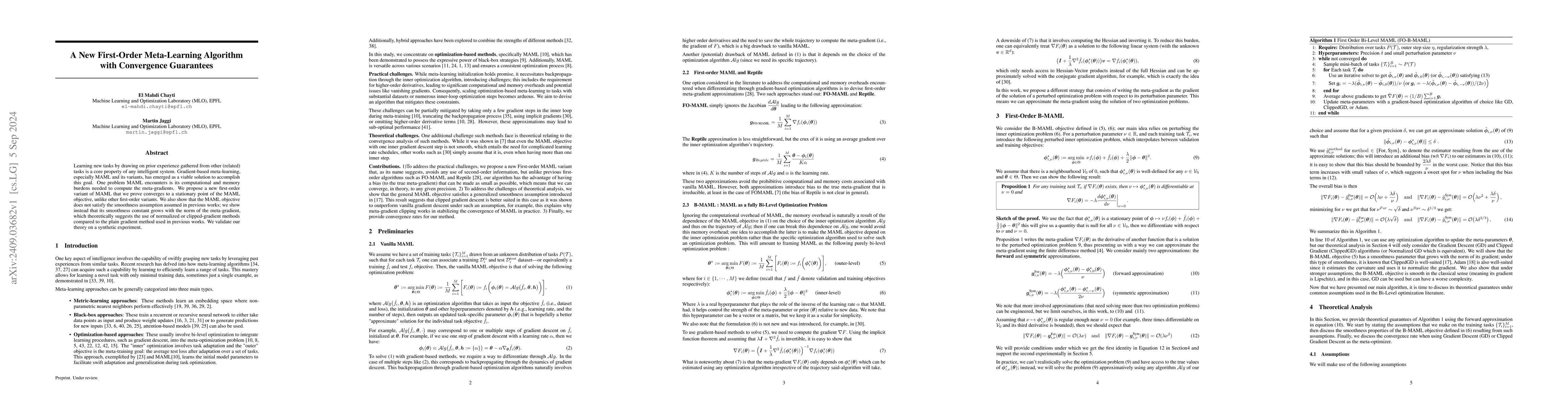 Thumbnail for A New First-Order Meta-Learning Algorithm with Convergence Guarantees